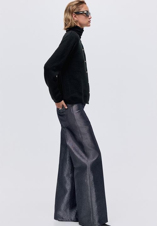 Fine-knit cardigan - black - 1315266002