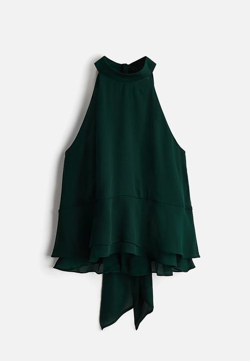 H&M - Halterneck top - dark green