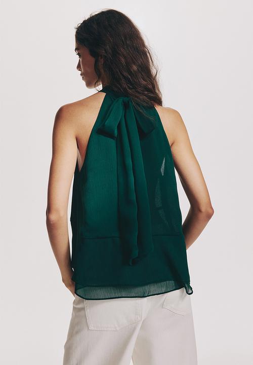 H&M - Halterneck top - dark green