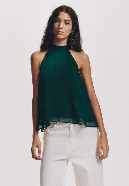 H&M - Halterneck top - dark green