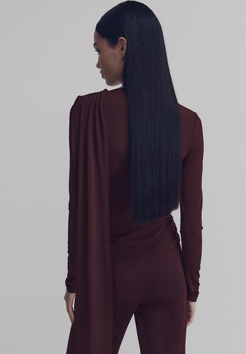 H&M - Gathered top - burgundy