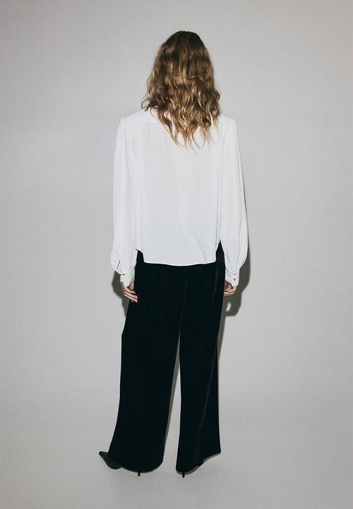 H&M - Velour trousers - black
