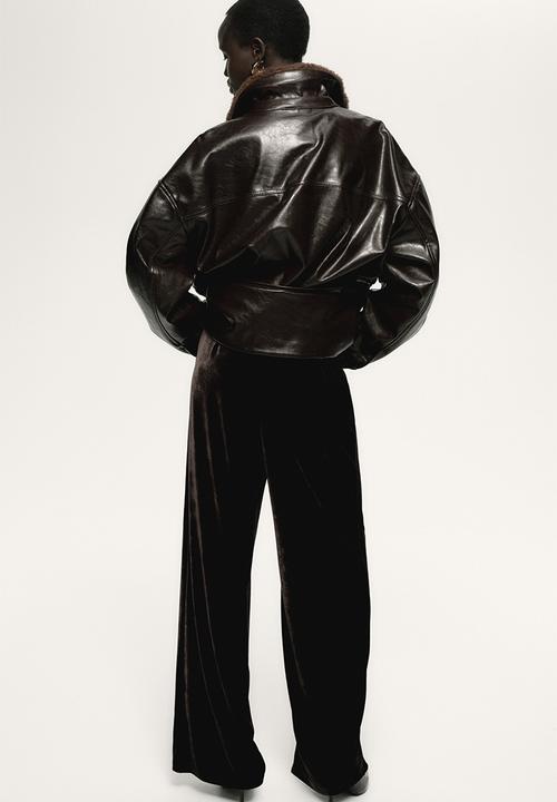 H&M - Velour trousers - dark brown