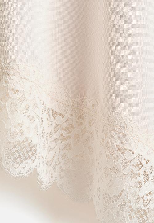 H&M - Lace-trimmed strappy dress - pale powder pink
