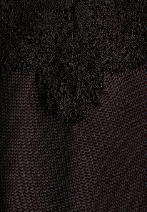 H&M - Lace-trimmed strappy dress - dark brown