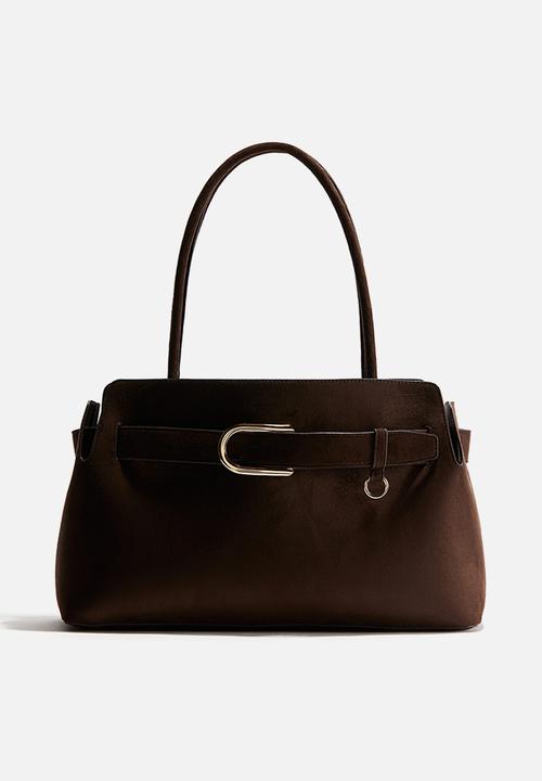 H&M - Strap-detail tote bag - dark brown
