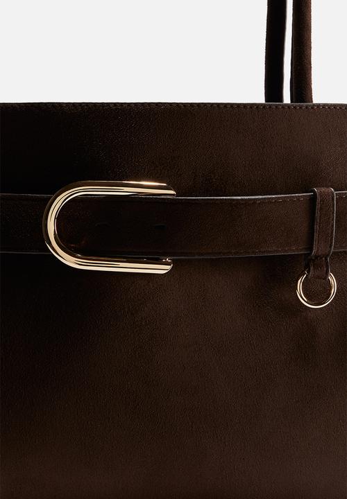 H&M - Strap-detail tote bag - dark brown