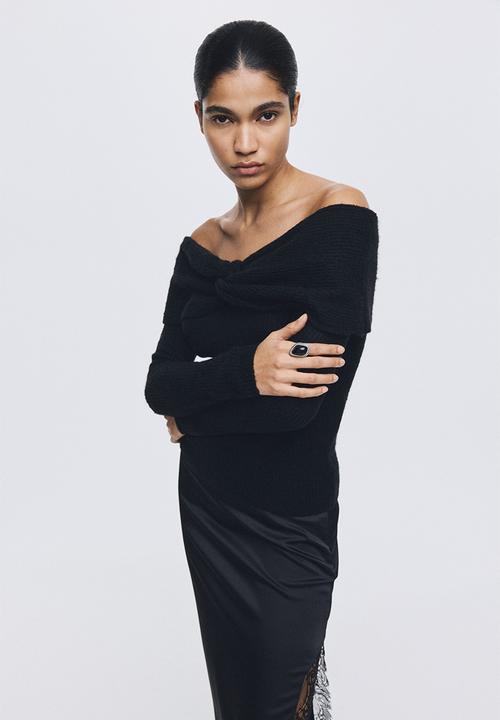 H&M - Off-the-shoulder jumper - black