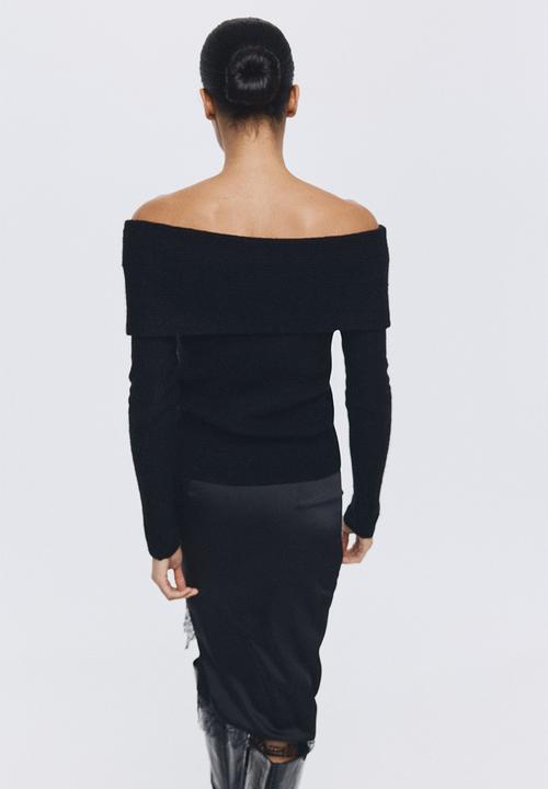 H&M - Off-the-shoulder jumper - black