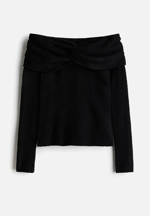 H&M - Off-the-shoulder jumper - black