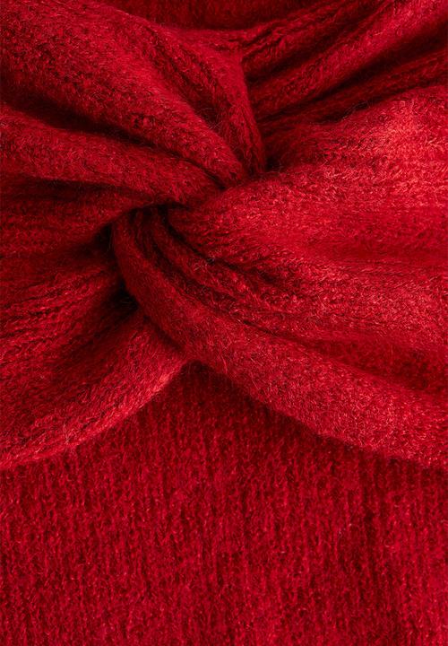 H&M - Off-the-shoulder jumper - dark red