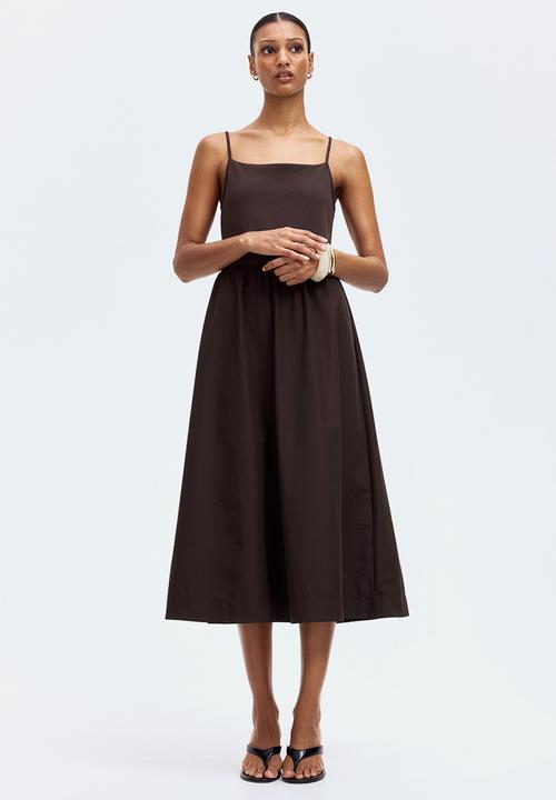 H&M - Strappy midi dress - dark brown