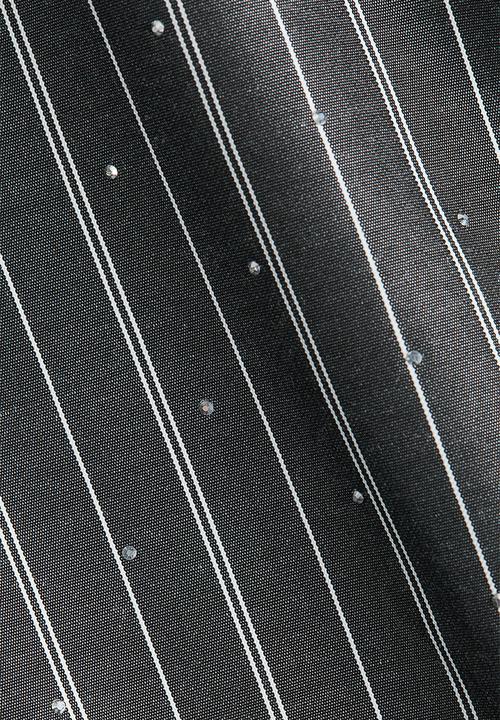 H&M - Short embellished shirt - dark grey/striped