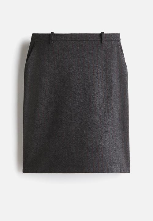 H&M - Jersey pencil skirt - grey marl/striped
