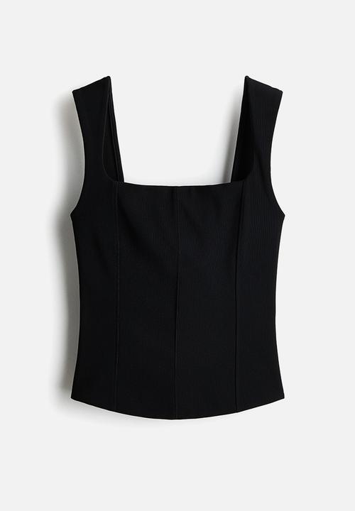 H&M - Square-neck vest top - black