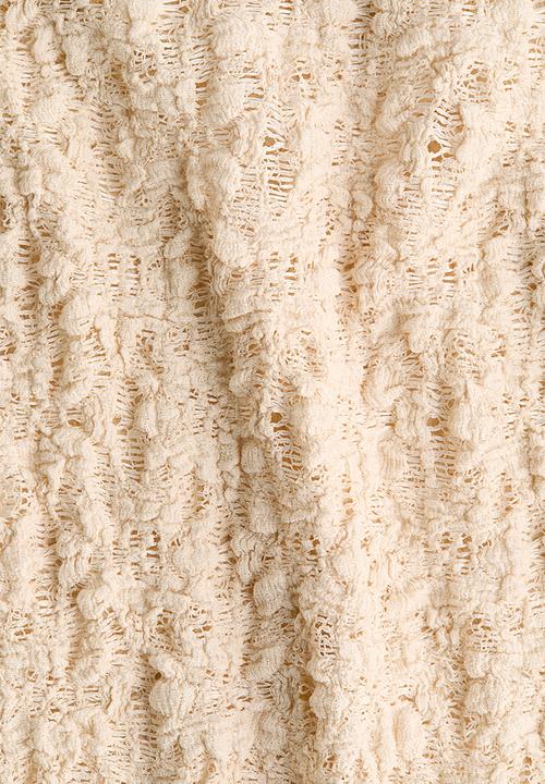 H&M - Lace-look jersey top - light beige