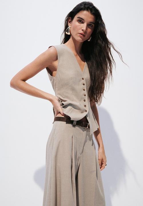 H&M - Cropped tailored trousers - beige