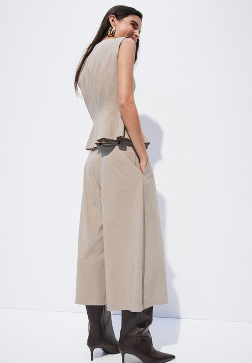 H&M - Cropped tailored trousers - beige