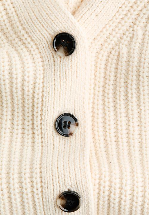 H&M - Rib-knit cardigan - cream
