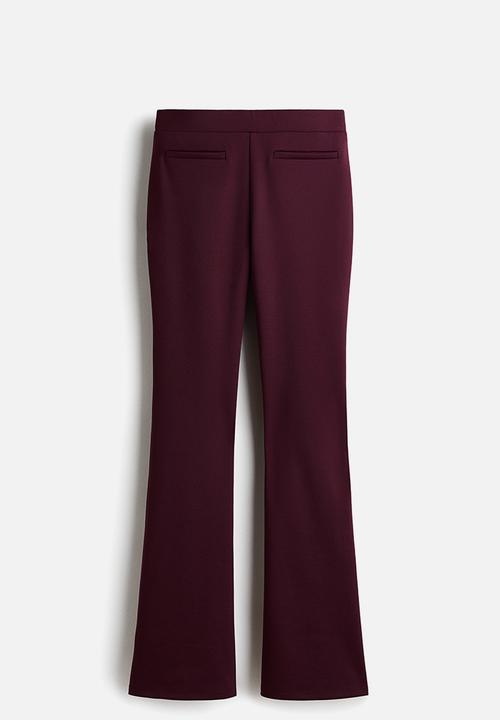 H&M - Flared trousers - plum red