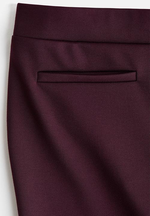 H&M - Flared trousers - plum red