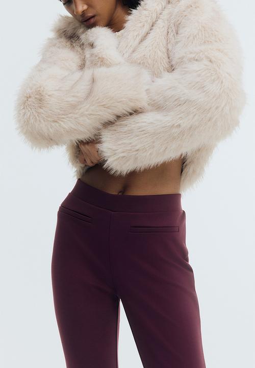H&M - Flared trousers - plum red