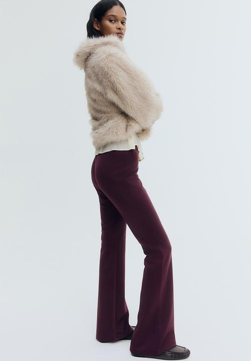 H&M - Flared trousers - plum red