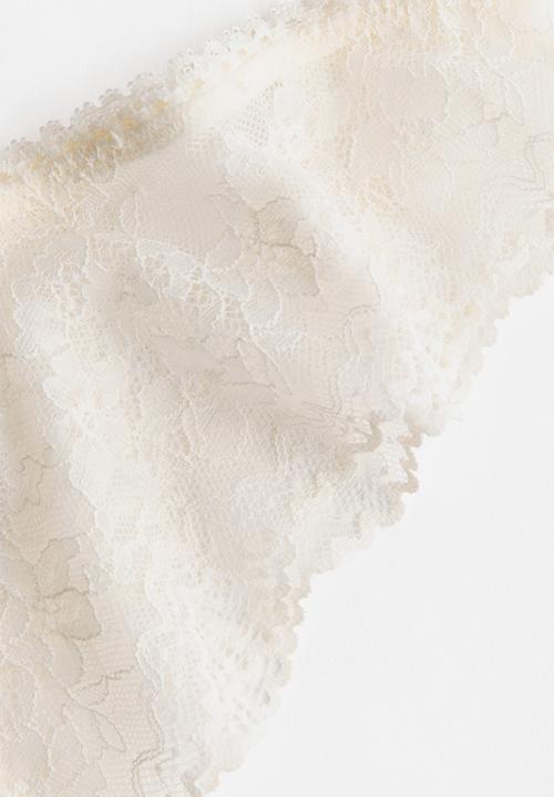 H&M - 2-pack lace brazilian briefs - white