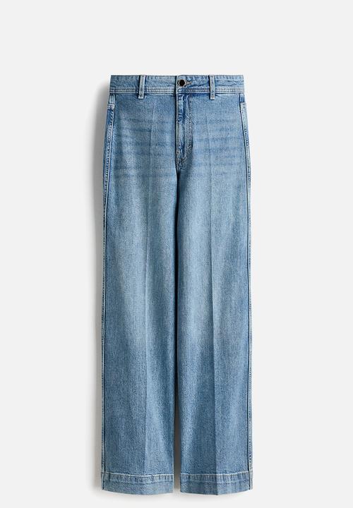 H&M - Wide high jeans - light denim blue