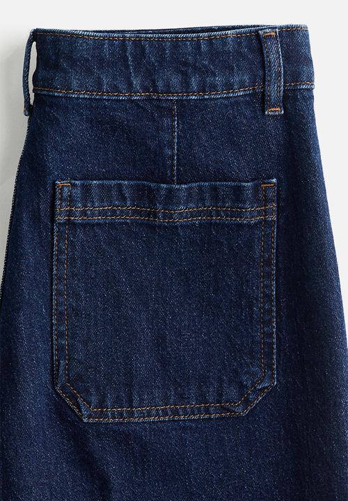 H&M - Wide high jeans - navy denim blue