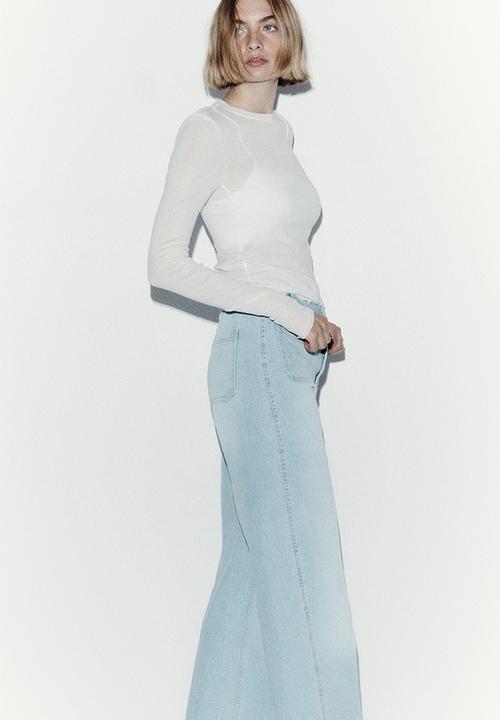 H&M - Wide high jeans - light denim blue