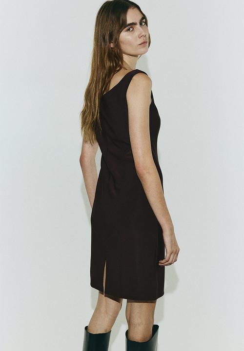 H&M - Off-the-shoulder jersey dress - dark brown