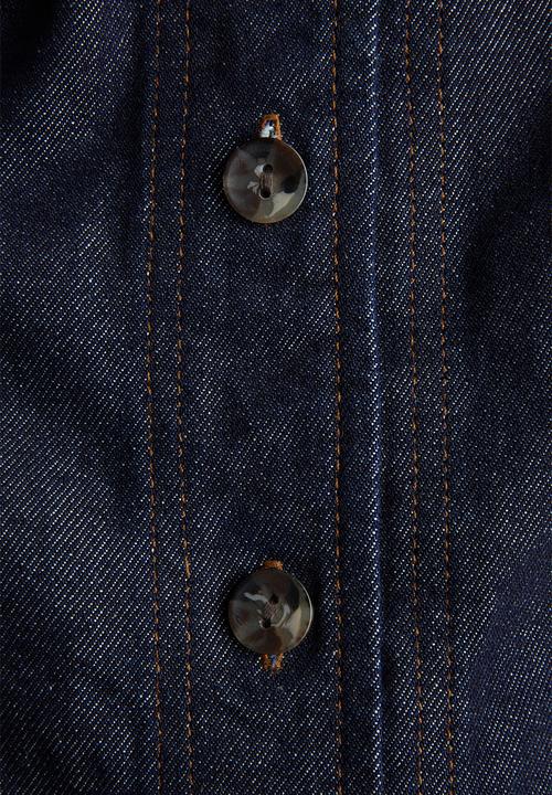 H&M - Button-front denim dress - dark denim blue