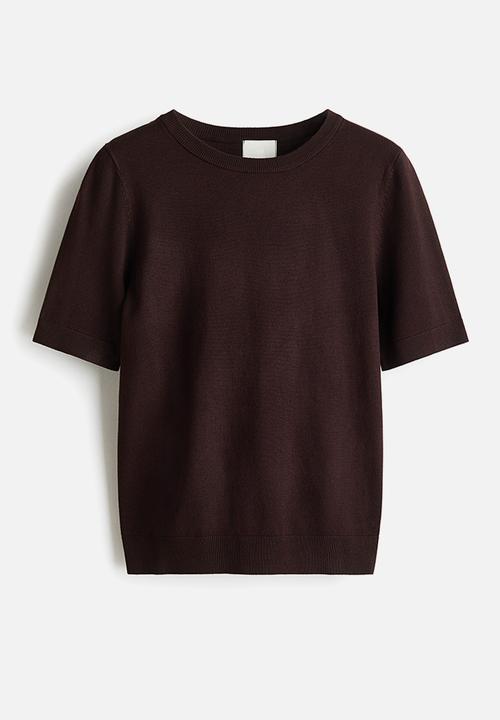 H&M - Fine-knit top - dark brown