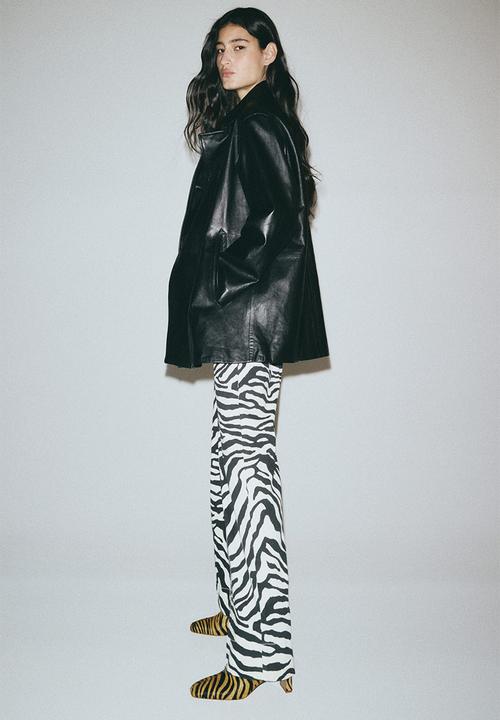 H&M - Canvas trousers - white/zebra print