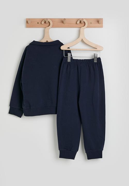 Pop Candy - Johnny collar sweatshirt with joggers - dark navy