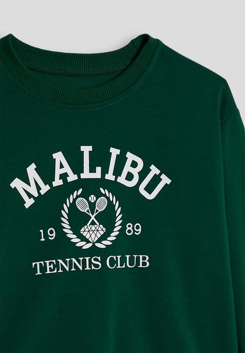 Pop Candy - Slogan sweatshirt with joggers - dartmouth green/malibu