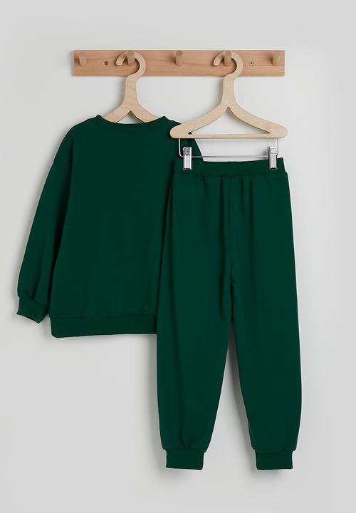 Pop Candy - Slogan sweatshirt with joggers - dartmouth green/malibu