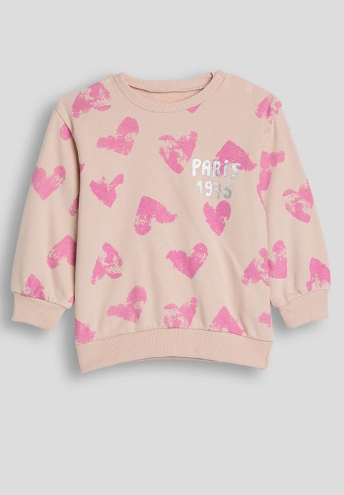 Pop Candy - Heart aop sweatshirt with ribbed leggings - pink
