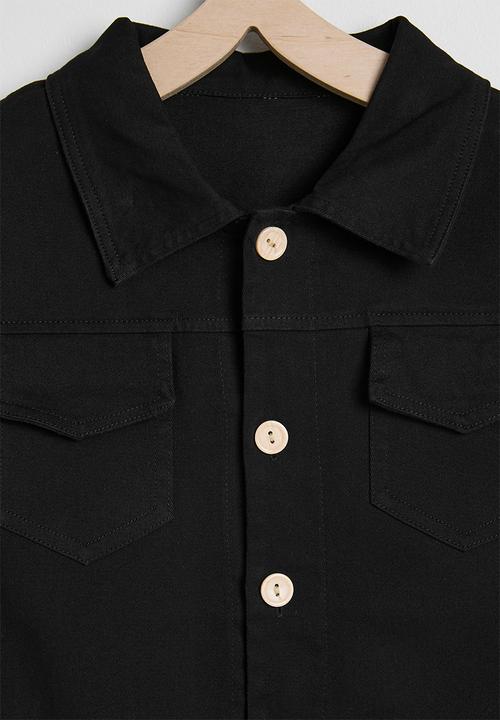 Pop Candy - Shacket with pocket flaps - black