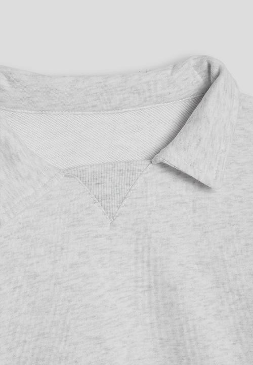 Pop Candy - Johnny collar sweatshirt with joggers - white smoke