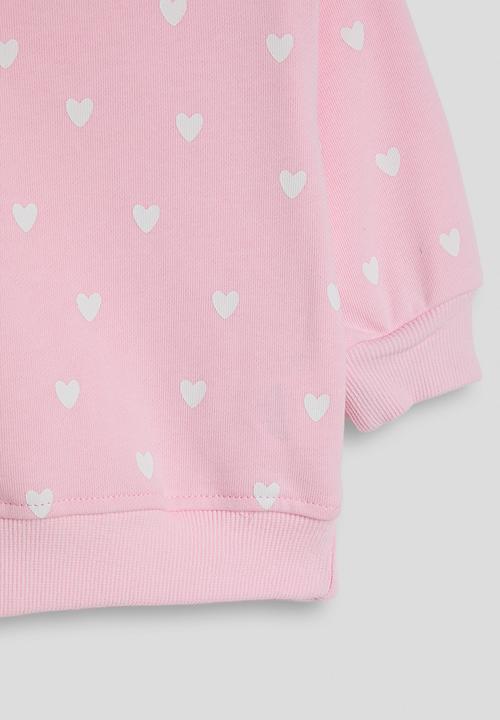 Pop Candy - Heart aop sweatshirt with joggers - millenial pink