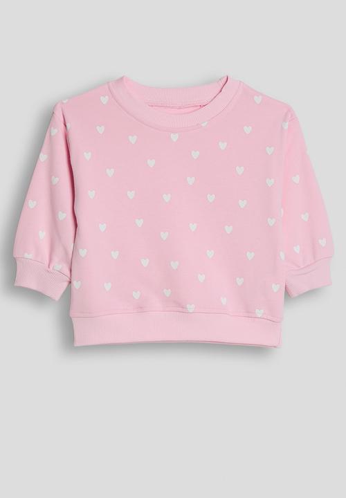 Pop Candy - Heart aop sweatshirt with joggers - millenial pink