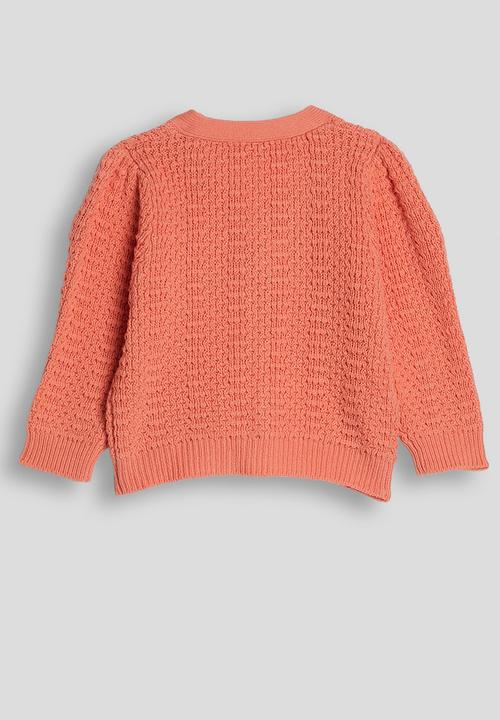 Pop Candy - Textured knit cardigan - coral pink
