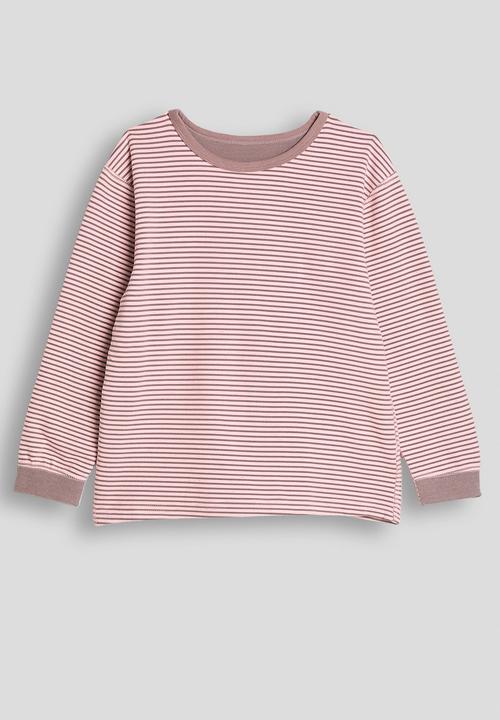 Pop Candy - Long sleeved tee & pants pj set - pink stripes/mauve