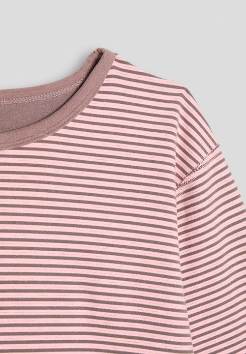 Pop Candy - Long sleeved tee & pants pj set - pink stripes/mauve