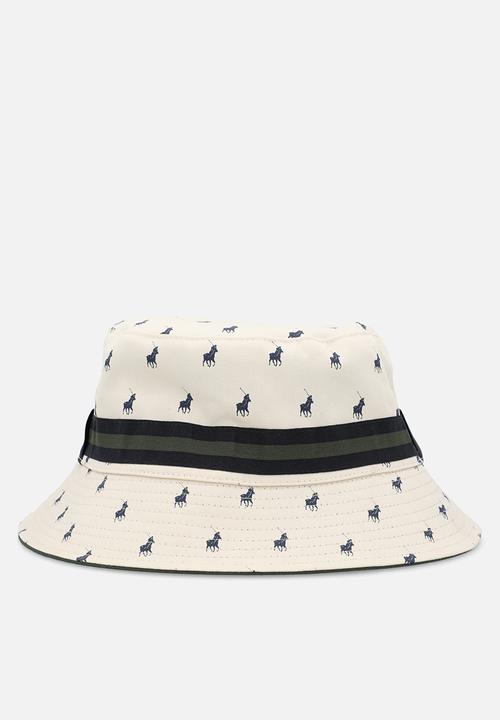 POLO - Monogram Reversible Bucket Hat - Green/Stone