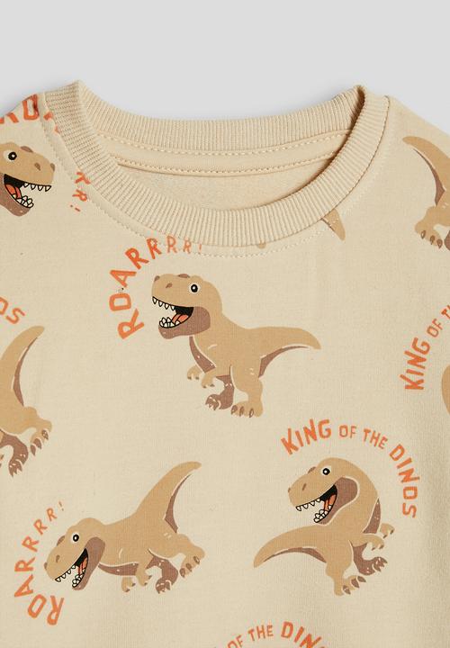 Pop Candy - Dino aop sweatshirt - wheat brown