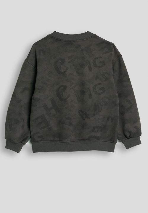 Pop Candy - Letter aop sweatshirt - grey tonal