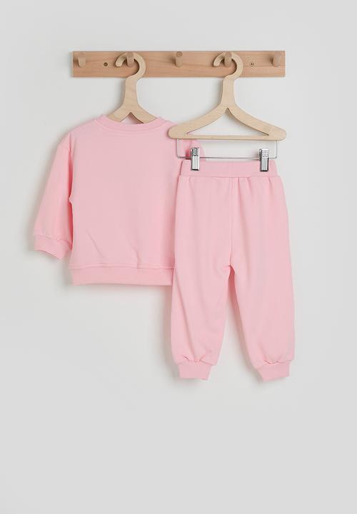 Pop Candy - Embroidered strawberry sweatshirt & joggers - pink